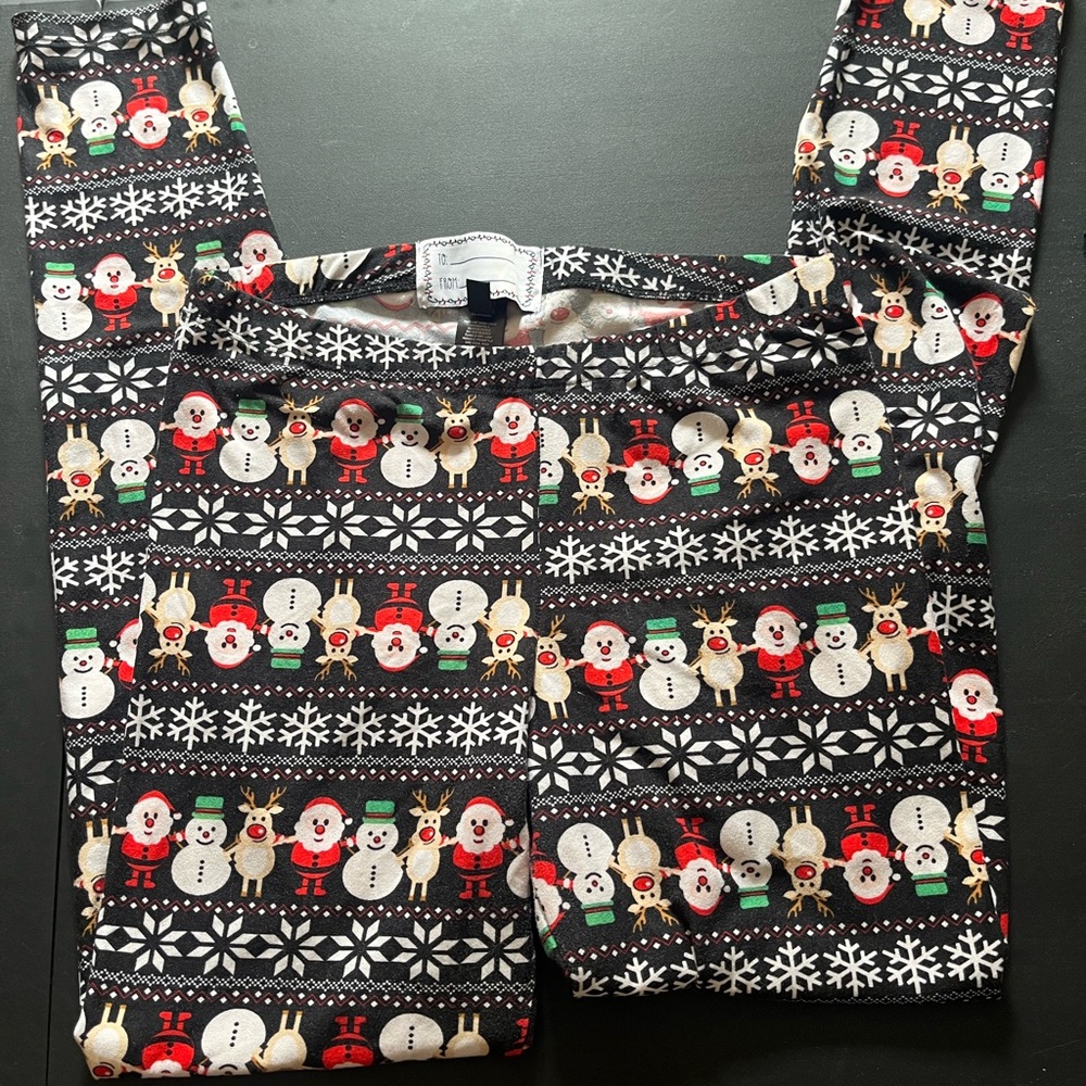Festive Black and Red Holiday Leggings